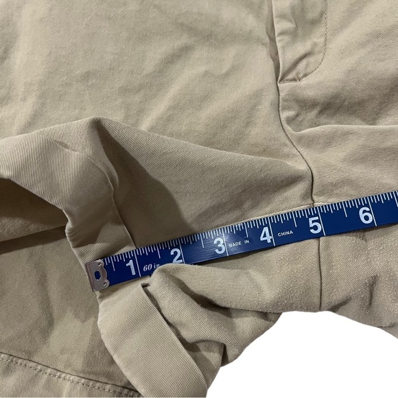 Banana Republic City Chino Women Tan Flat Front Shorts Sz 12x5 Cuffed Hem Cotton - Picture 4 of 12